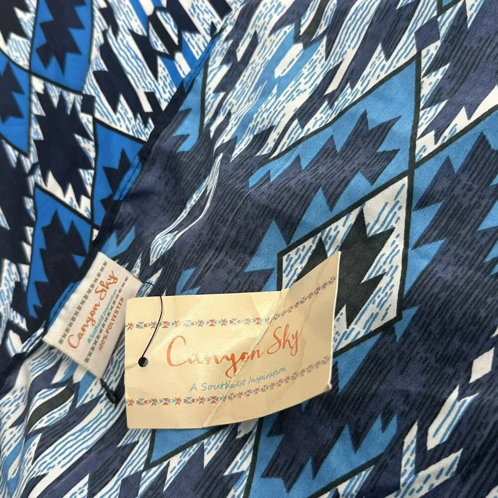 Canyon Sky Southwestern Blue White Scarf Wrap Table Runner